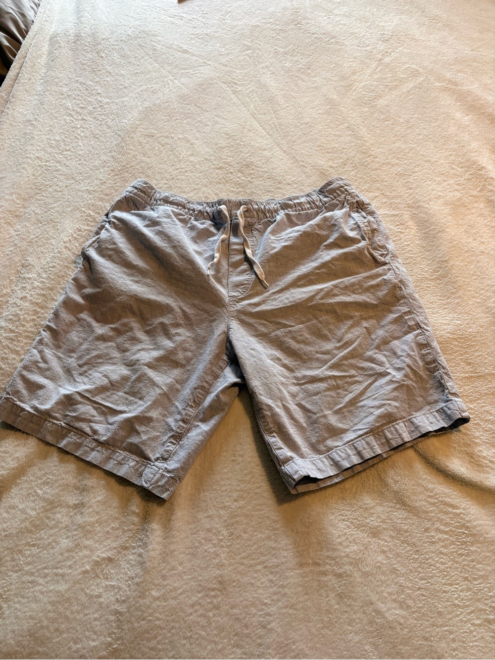 H&M Light Gray Drawstring Casual Shorts Sz:Large